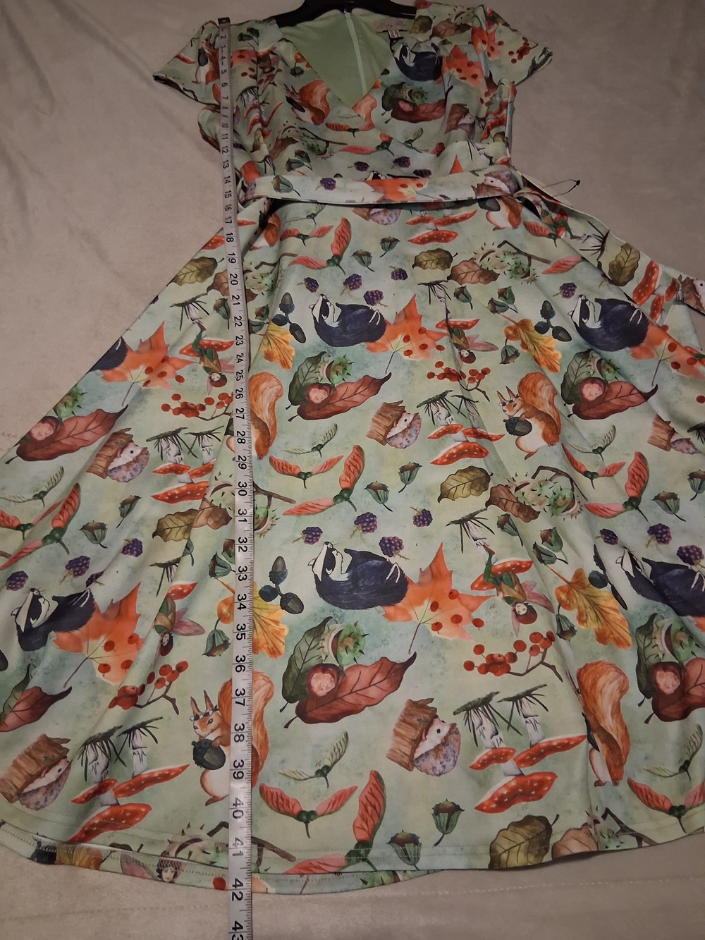 Lindy Bop Dawn Woodland Fairy Print Swing Dress. - Picture 7 of 12